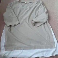 RafitaR フェイクレイヤード カットソー ベージュ