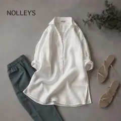 新品ノーリーズ24SSゆったりリネン10WASH LINEN ギャザーブラウス