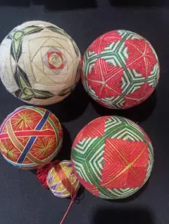 手毬　手まり　ハンドメイド　サイズ色々５点セットのサムネイル