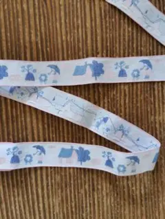 ヴィンテージベルギー 猫と壺とペリカン？ ピンク紺緑チロリアン刺繍 