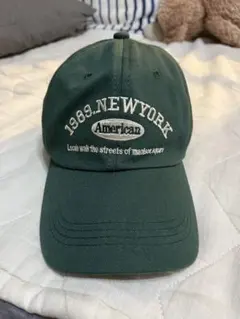 1989.NEWYORK 刺繍 ベースボールキャップ 緑