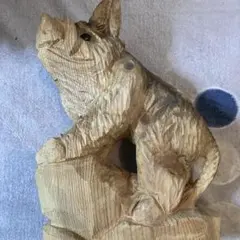 大きいです　木製　木彫のイノシシ　猪　作家物ウッドカービングのサムネイル