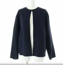 ハッシュニュアンスネイビーノーカラージャケット濃紺ニューヨーカー23区