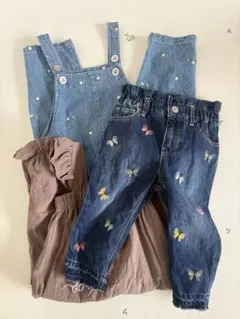 【春のお出かけに◎】90cmオーバーオール、デニムセット