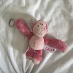 完売品！NICI ぬいぐるみキーホルダー ピンクゴリラのサムネイル
