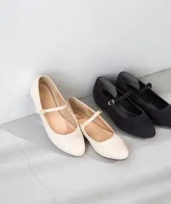 【menue】メリージェーン ストラップ ローヒール パンプス