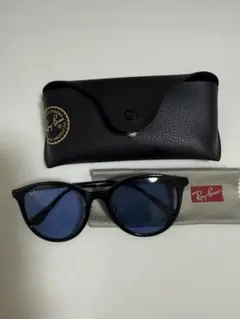Ray-Ban サングラス 黒 青レンズ