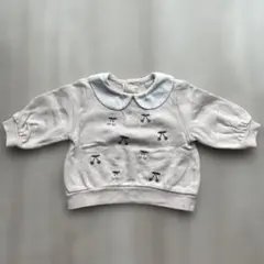 petit main 刺繍チェリー柄 トレーナー 80