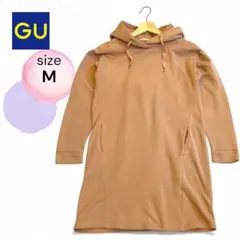 GU パーカー ピンク Mサイズ シンプル 裏起毛 体型カバー カジュアル