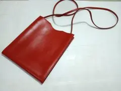 HERMES オニメトゥ レザー ショルダーバッグ サコッシュ 赤茶色のサムネイル