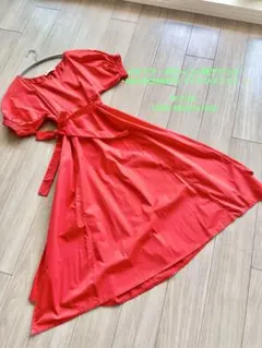 ✨極美品✨RINASCIMENTO 赤 フレアワンピース Sサイズのサムネイル