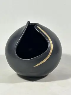 花器 池坊 A936 花瓶 池坊 陶器製 花器 黒色 生け花 華道 自由花 インテリア