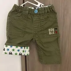 DOUBLE.B カーキ ハーフパンツ 裾裏スター柄★90cmのサムネイル