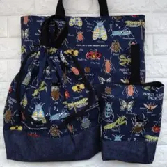 No.2602 昆虫図鑑　ネイビー　入園☆入学 3点セット
