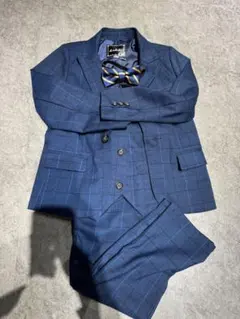 ネイビー チェック柄 スーツ 120セット