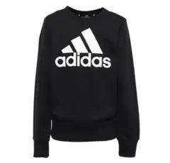 【新品未使用】アディダス adidas 黒 ロゴ入り 長袖トレーナー 160