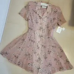 花柄半袖ワンピース ピンク
