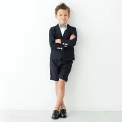 SMOOTHY セットアップスーツ シャツ＆ネクタイ付き　120cm ネイビー