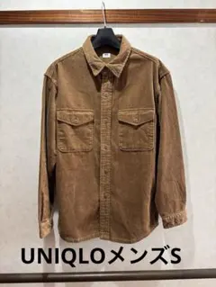 UNIQLOコーデュロイ オーバーサイズワークシャツ　メンズS ブラウン