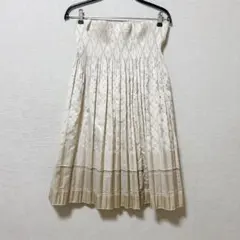 【美品】CECI OU CELAアイボリー プリーツスカート ひざ丈　サイズ44