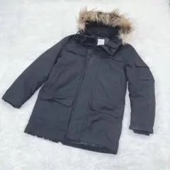 H&M L.O.G.G. 中綿パディングパーカー 黒 M フェイクファー モッズのサムネイル