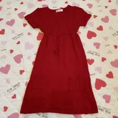 H&M レッド セーター ニット ワンピース 130 子ども服 女の子