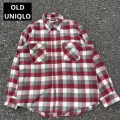 OLD UNIQLO 赤と白のチェックネルシャツ