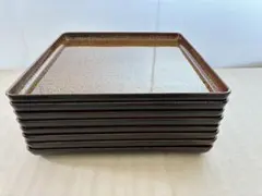 昭和レトロ 津軽塗 角膳漆器 [約35㎝] 8枚セット 和食器 業務用にも