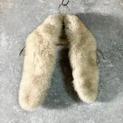 SAGAFOX　ストール　ファー　フォックス　毛皮　ホワイト　花柄　刺繍