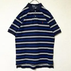 90s Polo by Ralph Lauren ポロシャツ ボーダー 刺繍ロゴ