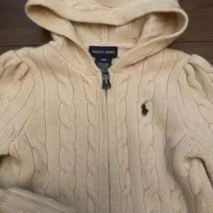 ラルフローレン　ウールジップカーディガン　アイボリー　120