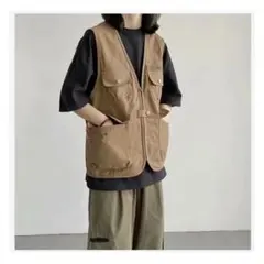 ベスト Vネック アウトドアベスト 多機能ベスト ワークベスト レイヤード 登山