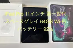か*郎様 iPad Pro 11インチ 第一世代 スペースグレー 64GB Wi