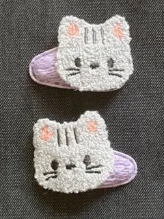 パッチンピン2個セット(ねこ) ベビー　キッズ　ヘアピン