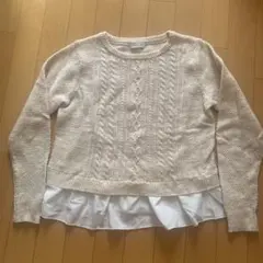 hyphen world gallery ケーブル編みニット フリル付き