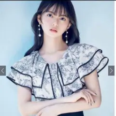 【GRL】トワルドジュイ柄ダブルフリルカラーブラウス[pp111]