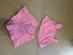 RAG MART 赤・白チェック スカートとトップスセット 80