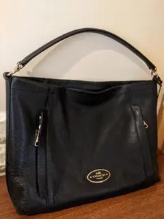 COACH　ショルダーバッグ　冠婚葬祭　トート　ブラック　レザー　黒　通勤