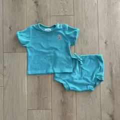 monmimi（モンミミ）◆エメラルドグリーンパイル地セットアップ70サイズ