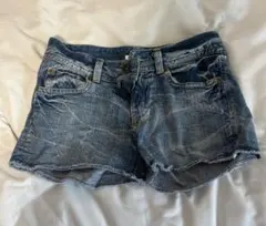 デニムショートパンツ Mサイズ フリンジヘム y2k