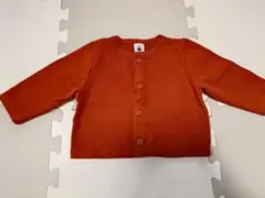 プチバトー　オレンジ色ボタン付きカーディガン 12M/74cm