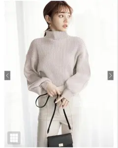 GRL ボリュームスリーブボトルネックニットトップス