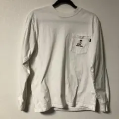 ビームスハート 長袖　白色　Tシャツ クマ焚き火 キャンプ ストリート　M