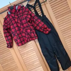 スノーボードウェア スキーウェア 美品140男女兼用 VAXPOT 赤黒チェック