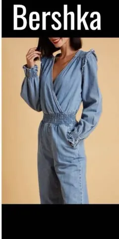 DENIM bershika ベルシュカ オールインワン デニム XS フリル