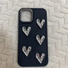 ハート型クリスタル装飾ソフトケース（iPhone12 Pro）