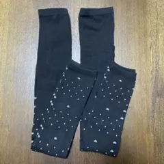 黒いドット柄キッズレギンス 125~145cm