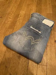 日本製EDWIN小さいデニムジーンズパンツストレッチイージーダンガリーXS