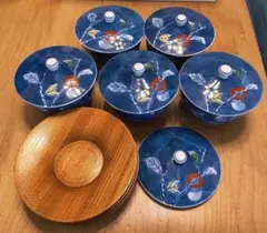 有田焼 古伊万里 伊万里 色鍋島 寛右衛門 深錦濃柿 柿柄 蓋付湯呑み