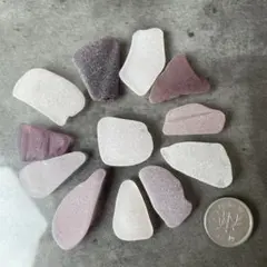 シーグラス ＊レアカラー 紫系 パープル 【12個】 No.469